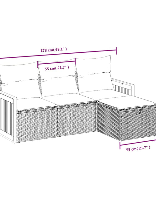 Загрузите изображение в средство просмотра галереи, Set canapele de grădină, 4 piese, cu perne, bej, poliratan
