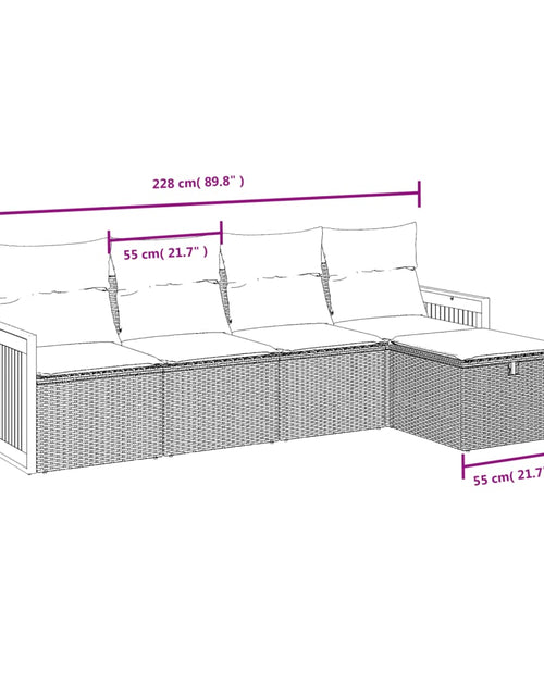 Загрузите изображение в средство просмотра галереи, Set canapele de grădină cu perne, 5 piese, bej, poliratan
