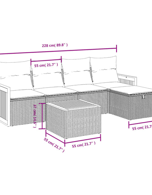 Загрузите изображение в средство просмотра галереи, Set canapele de grădină cu perne, 6 piese, bej, poliratan
