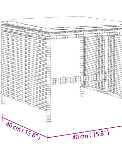 Încărcați imaginea în vizualizatorul Galerie, Scaune de grădină cu perne, 4 buc., gri, 40x40x35 cm, poliratan
