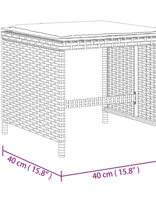 Încărcați imaginea în vizualizatorul Galerie, Scaune de grădină cu perne, 4 buc., maro 40x40x35 cm poliratan
