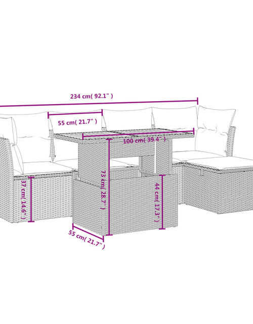 Загрузите изображение в средство просмотра галереи, Set canapele de grădină cu perne, 6 piese, bej, poliratan
