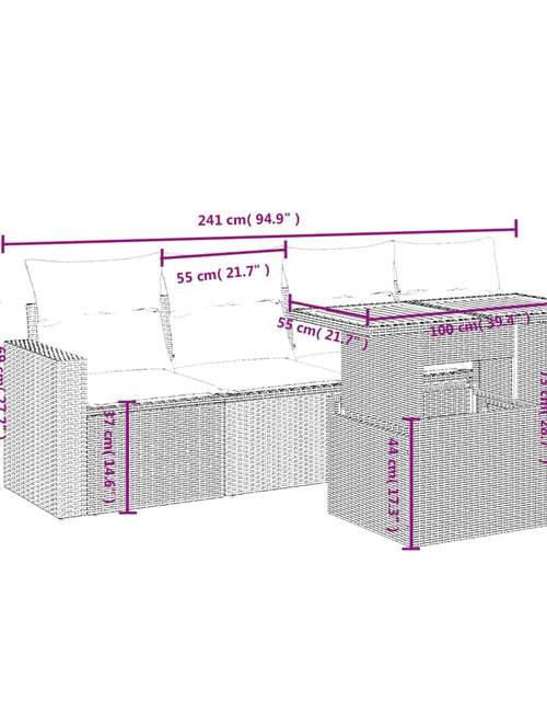 Загрузите изображение в средство просмотра галереи, Set canapele de grădină cu perne, 5 piese, bej, poliratan
