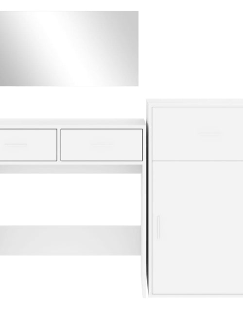 Загрузите изображение в средство просмотра галереи, Set de măsuță de toaletă, 3 piese, alb, lemn prelucrat
