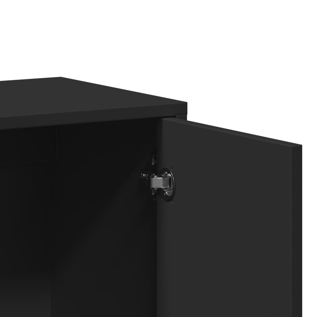 Dulapuri, 2 buc., negru, 60x31x70 cm, lemn prelucrat