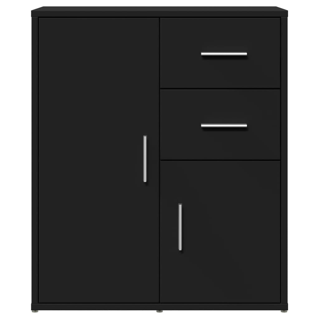 Dulapuri, 2 buc., negru, 60x31x70 cm, lemn prelucrat