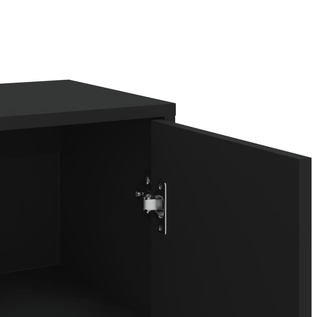 Dulapuri, 2 buc., negru, 60x31x84 cm, lemn prelucrat