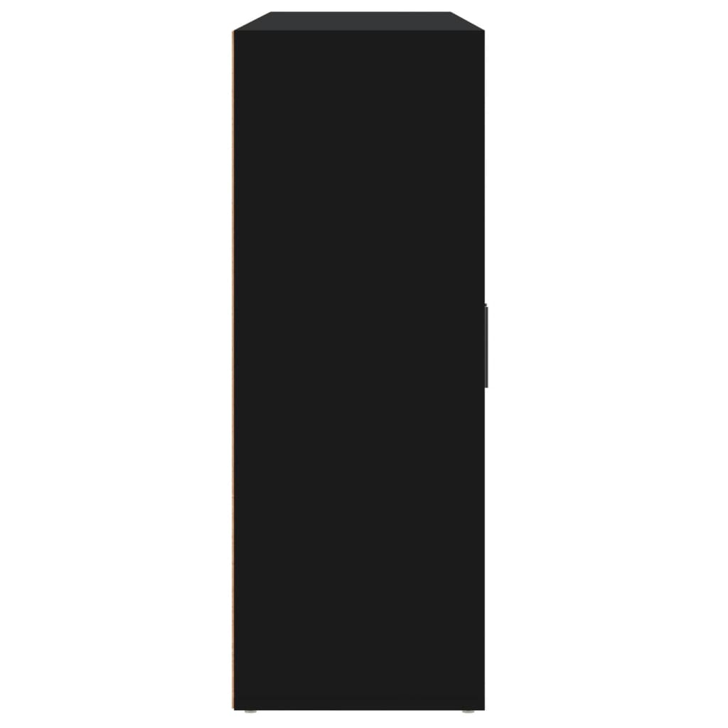 Dulapuri, 3 buc., negru, 60x31x84 cm, lemn prelucrat