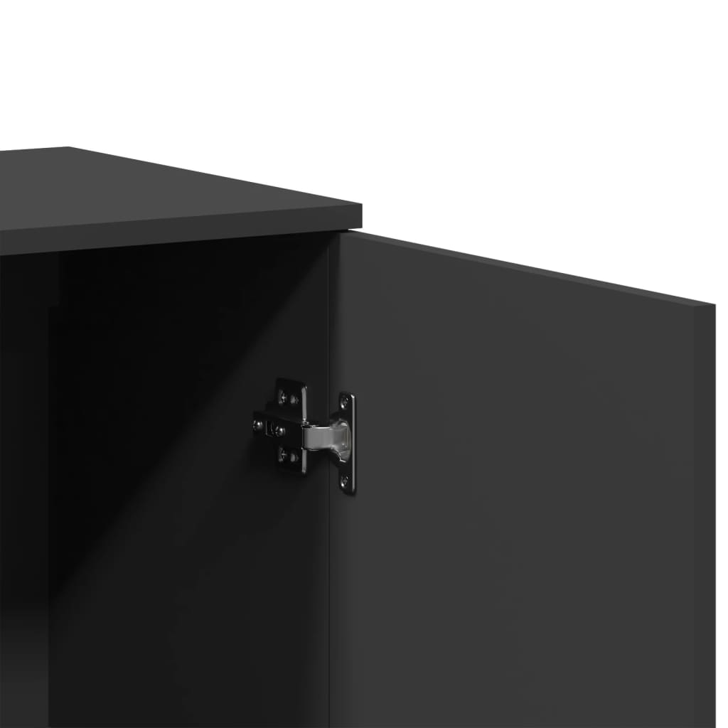 Dulapuri, negru, 2 buc., 79x38x80 cm, lemn prelucrat