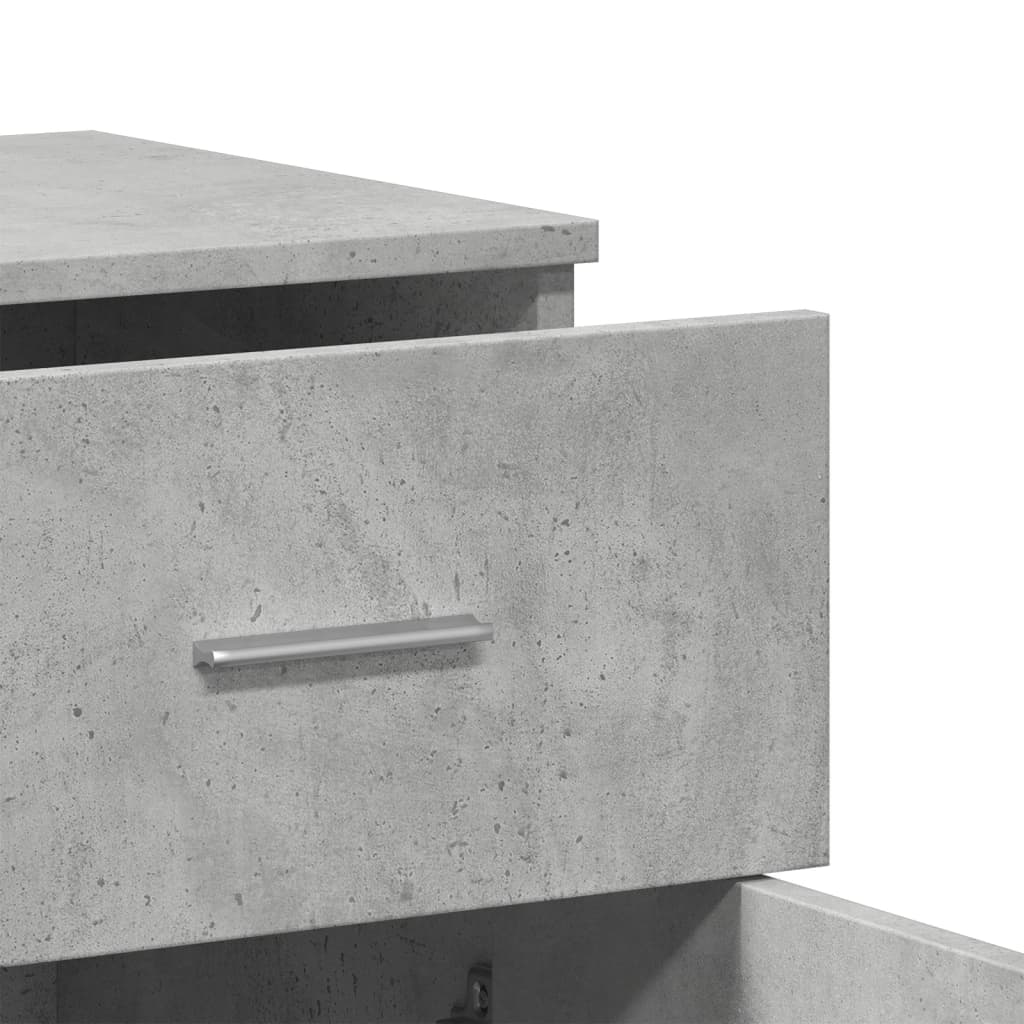 Dulapuri, 2 buc., gri beton, 79x38x80 cm, lemn prelucrat