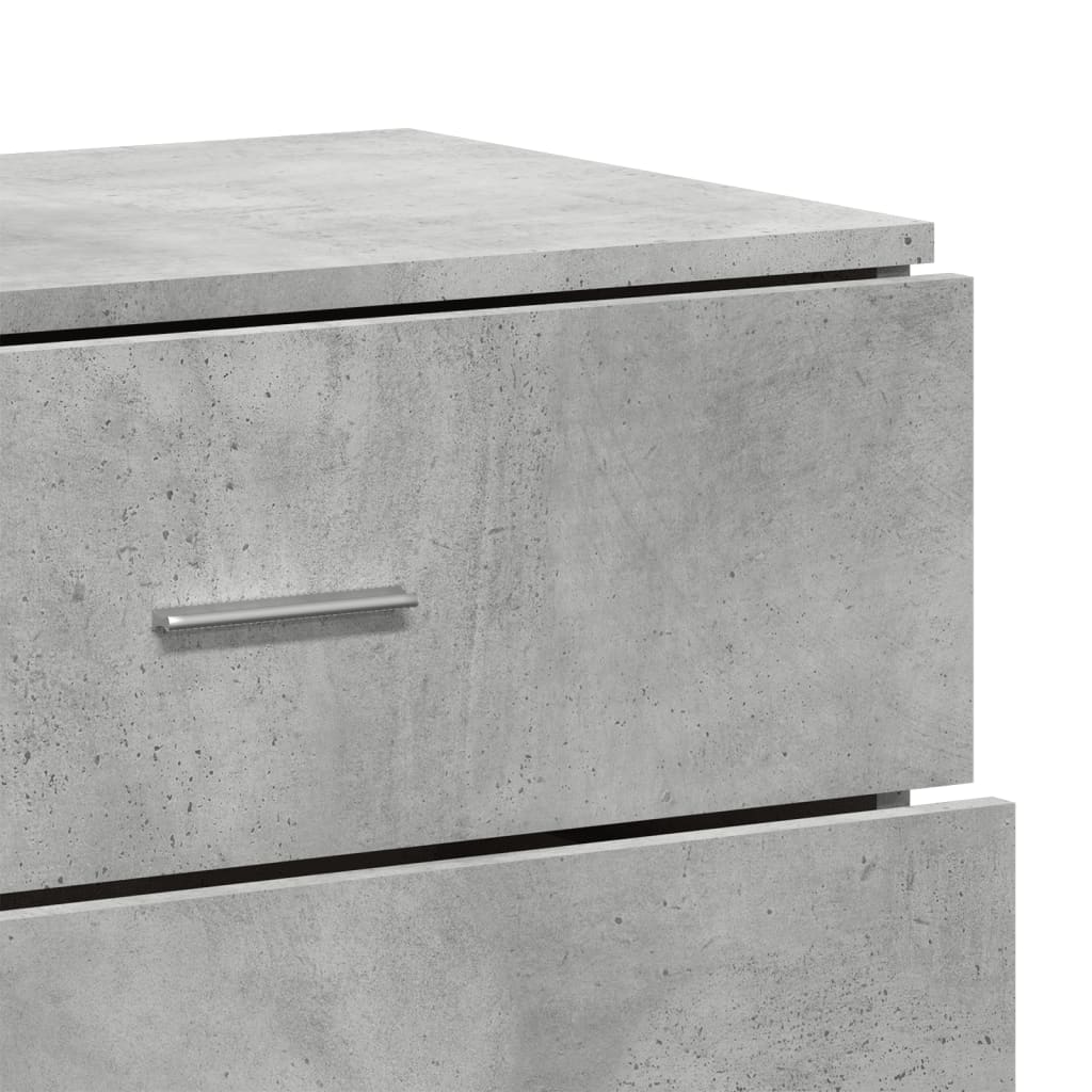 Dulapuri, 2 buc., gri beton, 60x39x80 cm, lemn prelucrat