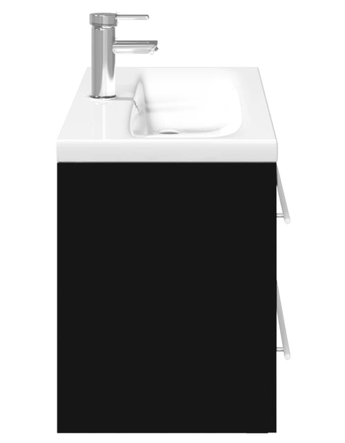 Încărcați imaginea în vizualizatorul Galerie, Dulap pentru chiuveta de baie, lavoar încorporat, negru
