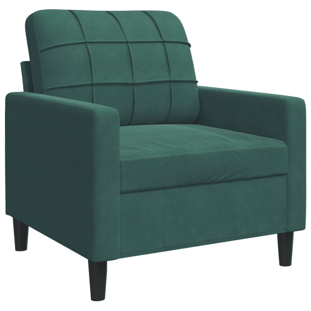 Fotoliu canapea, verde închis, 60 cm, catifea