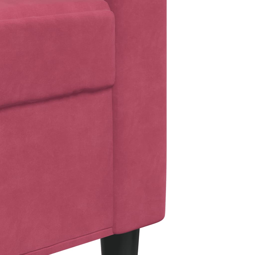Canapea de o persoană, roșu vin, 60 cm, catifea