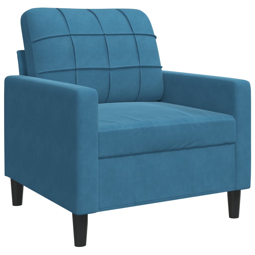Canapea de o persoană, Albastru, 60 cm, catifea