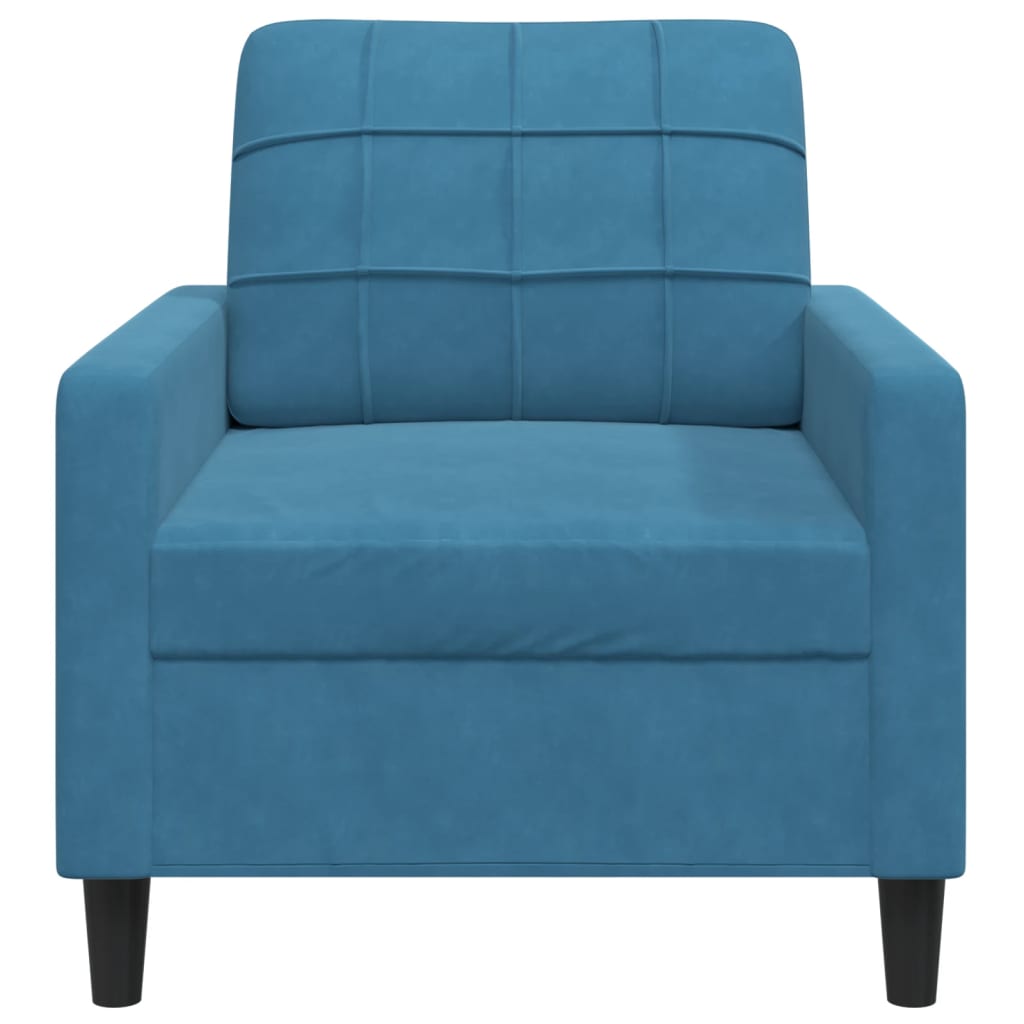 Canapea de o persoană, Albastru, 60 cm, catifea