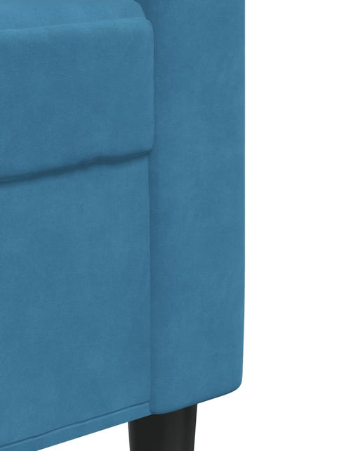 Încărcați imaginea în vizualizatorul Galerie, Canapea de o persoană, Albastru, 60 cm, catifea
