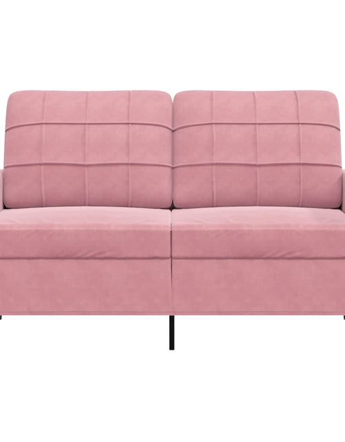 Încărcați imaginea în vizualizatorul Galerie, Canapea cu 2 locuri, roz, 120 cm, catifea
