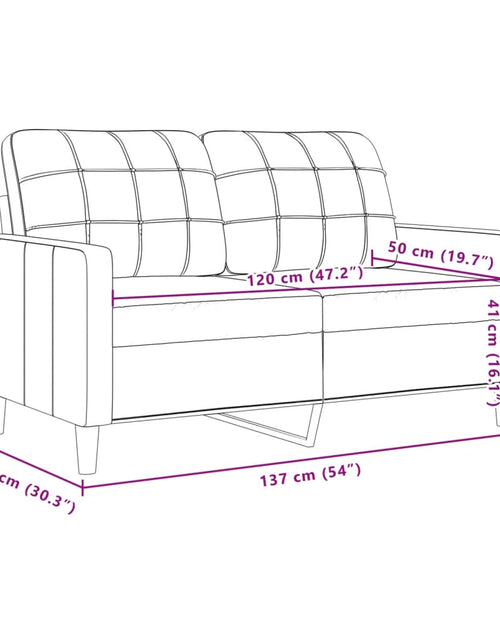 Загрузите изображение в средство просмотра галереи, Canapea cu 2 locuri, maro, 120 cm, catifea
