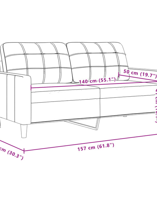 Загрузите изображение в средство просмотра галереи, Canapea cu 2 locuri, gri închis, 140 cm, catifea
