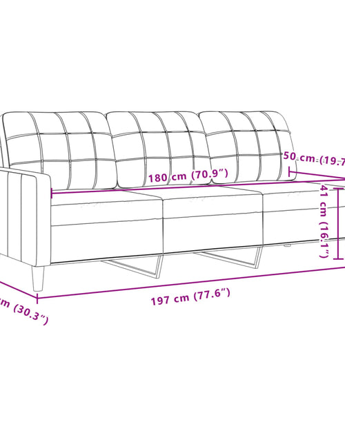 Загрузите изображение в средство просмотра галереи, Canapea cu 3 locuri, gri deschis, material 180CM catifea
