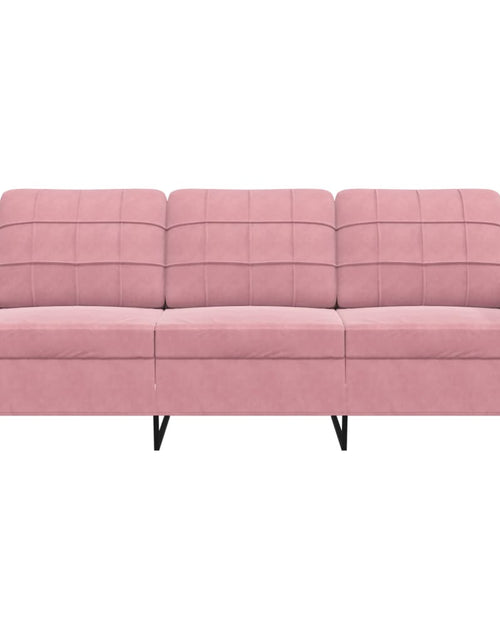 Încărcați imaginea în vizualizatorul Galerie, Canapea cu 3 locuri, roz, 180 cm, catifea
