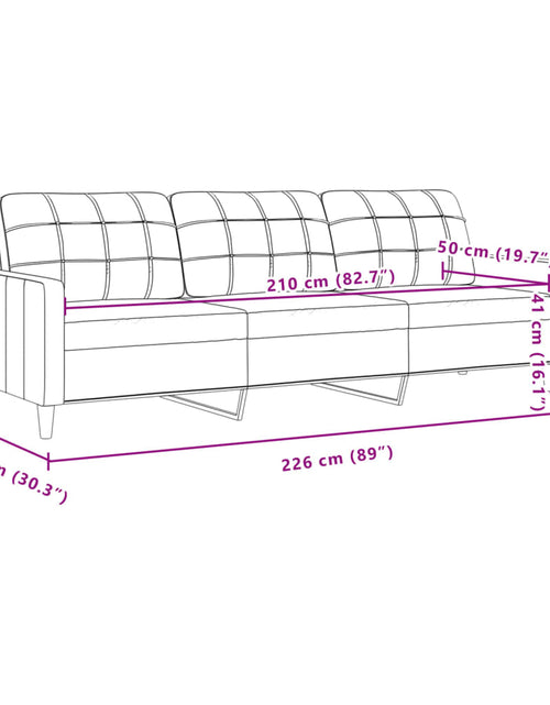 Încărcați imaginea în vizualizatorul Galerie, Canapea cu 3 locuri, gri închis, 210 cm, material catifea
