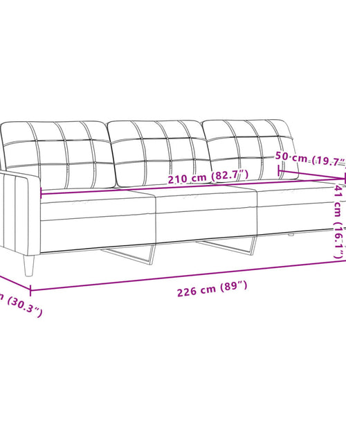 Загрузите изображение в средство просмотра галереи, Canapea cu 3 locuri, crem, 210 cm, material catifea
