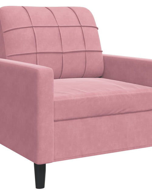 Încărcați imaginea în vizualizatorul Galerie, Set de canapele cu perne, 3 piese, roz, catifea
