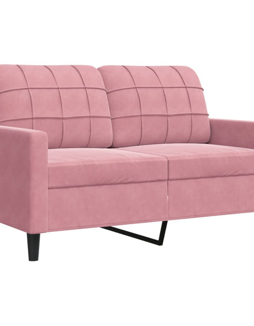 Încărcați imaginea în vizualizatorul Galerie, Set de canapele cu perne, 2 piese, roz, catifea
