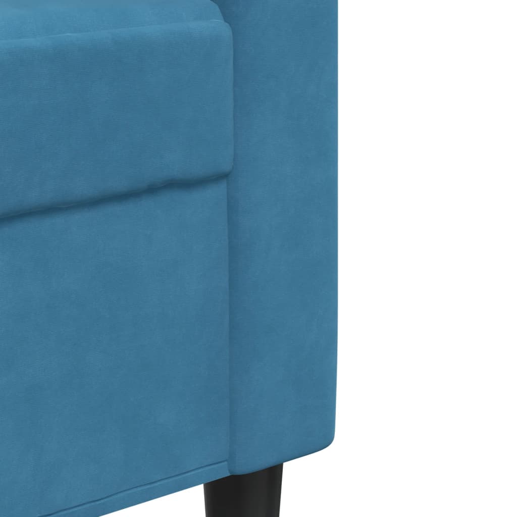 Set de canapele cu perne, 2 piese, albastru, catifea