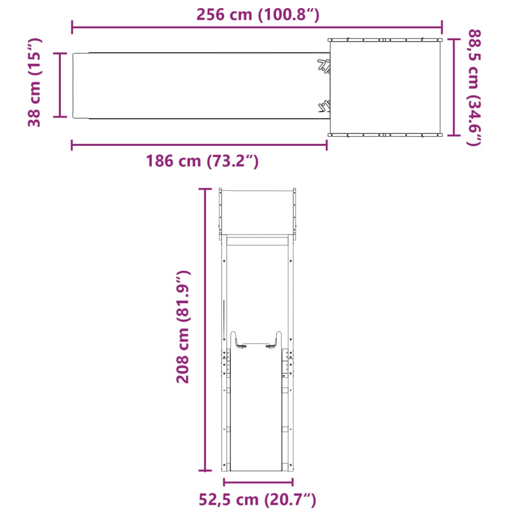 Set de joacă pentru exterior, lemn masiv de pin