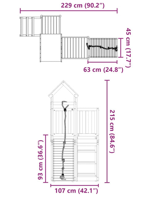 Încărcați imaginea în vizualizatorul Galerie, Set de joacă pentru exterior, lemn de pin impregnat
