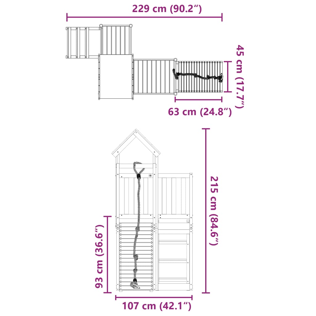 Set de joacă pentru exterior, lemn de pin impregnat