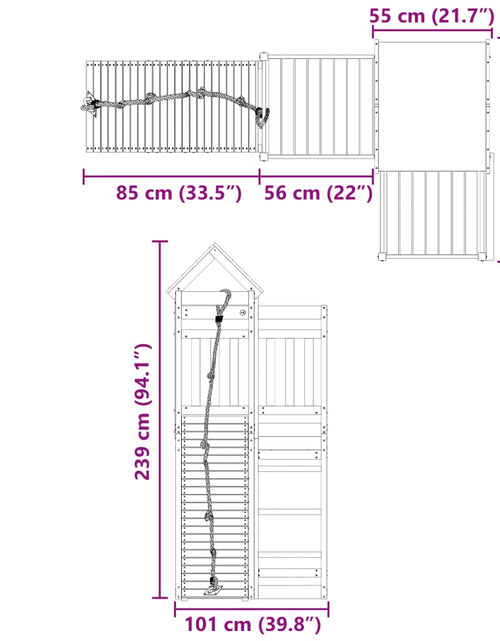 Încărcați imaginea în vizualizatorul Galerie, Set de joacă pentru exterior, lemn masiv de pin
