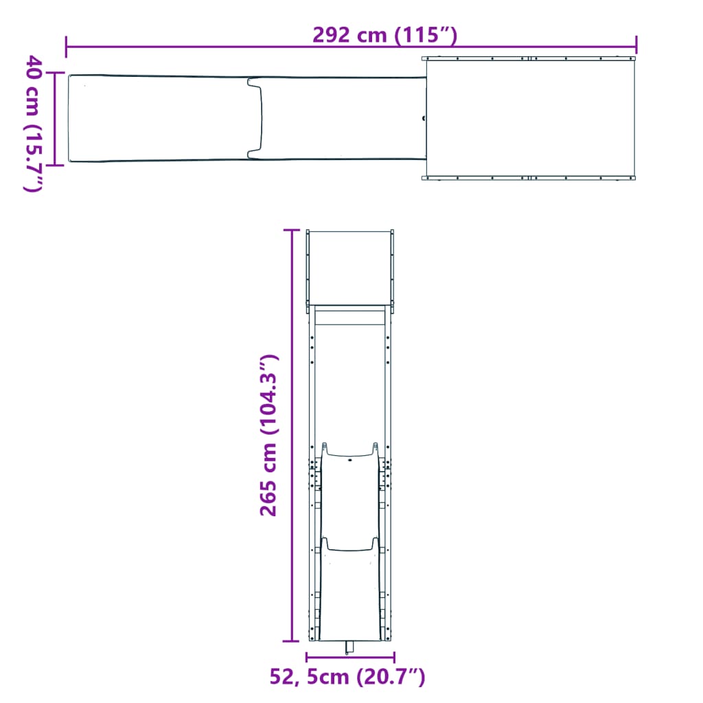 Set de joacă pentru exterior, lemn masiv de pin