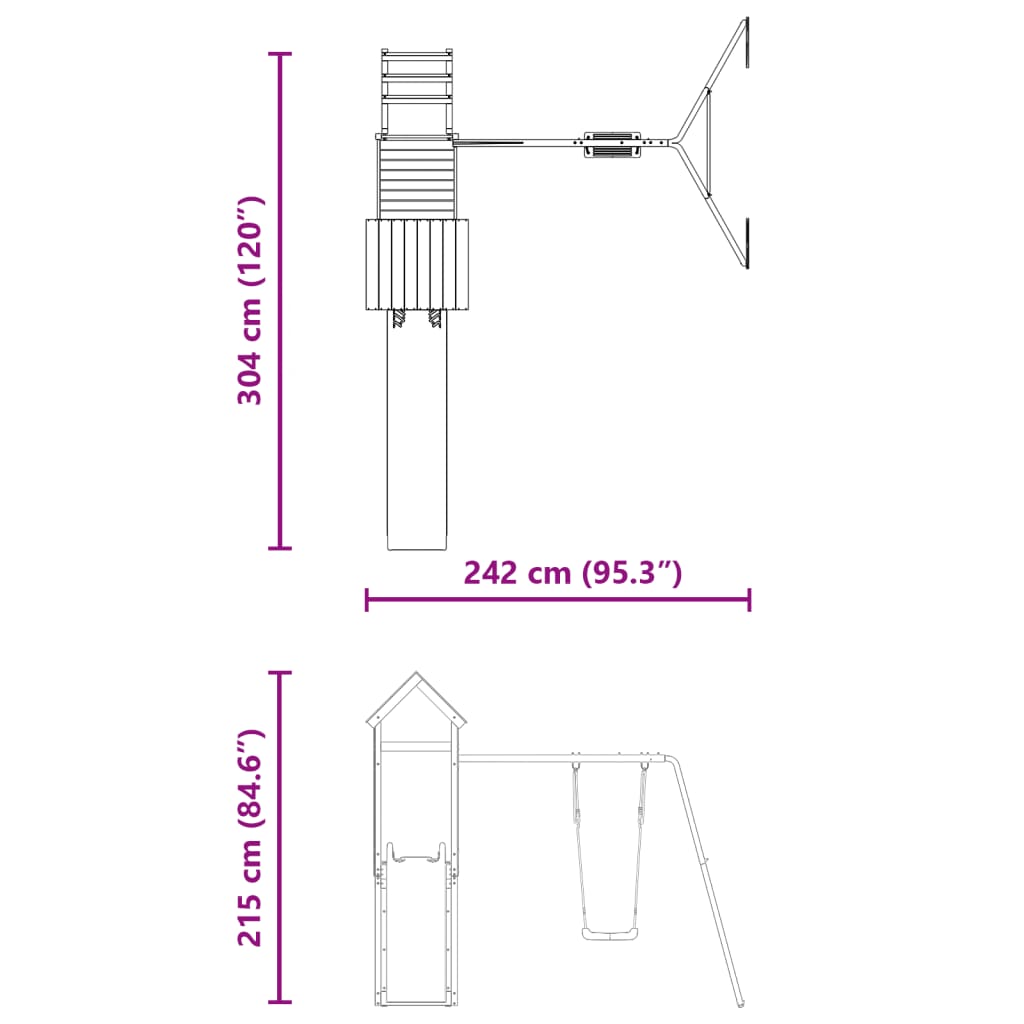 Set de joacă pentru exterior, lemn masiv de douglas