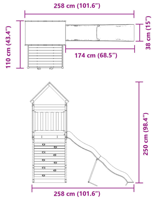 Încărcați imaginea în vizualizatorul Galerie, Set de joacă pentru exterior, lemn masiv de pin
