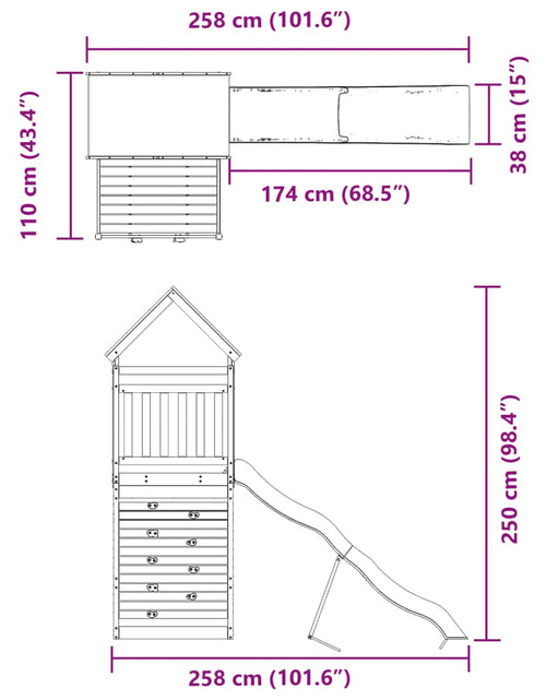 Încărcați imaginea în vizualizatorul Galerie, Set de joacă pentru exterior, lemn de pin impregnat
