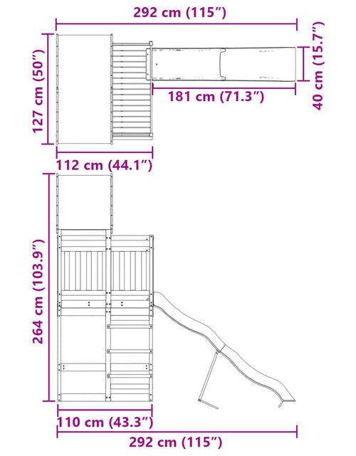 Încărcați imaginea în vizualizatorul Galerie, Set de joacă pentru exterior, lemn de pin impregnat
