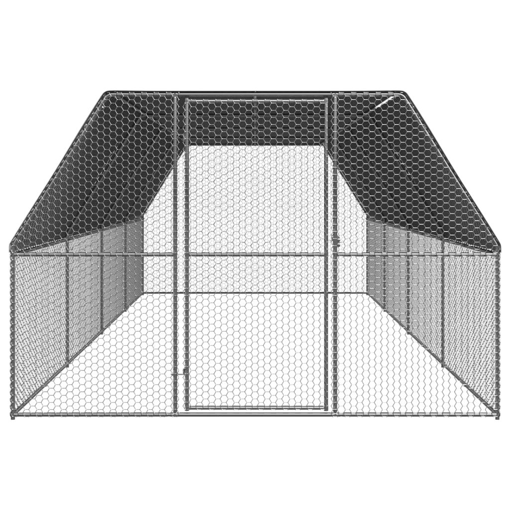 Coteț de păsări, 3x8x2 m, oțel galvanizat