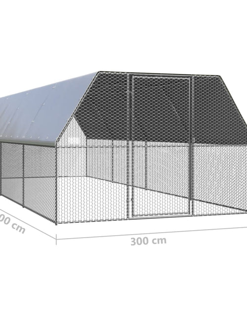 Încărcați imaginea în vizualizatorul Galerie, Coteț de păsări, 3x8x2 m, oțel galvanizat
