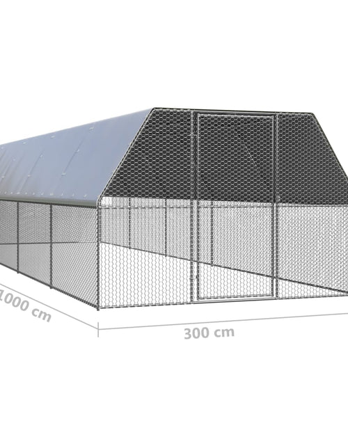 Загрузите изображение в средство просмотра галереи, Coteț de păsări, 3x10x2 m, oțel galvanizat
