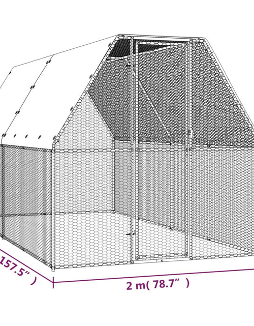 Încărcați imaginea în vizualizatorul Galerie, Coteț de păsări, 2x4x2 m, oțel galvanizat
