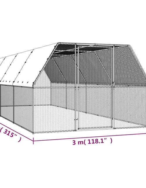 Загрузите изображение в средство просмотра галереи, Coteț de păsări, 3x8x2 m, oțel galvanizat
