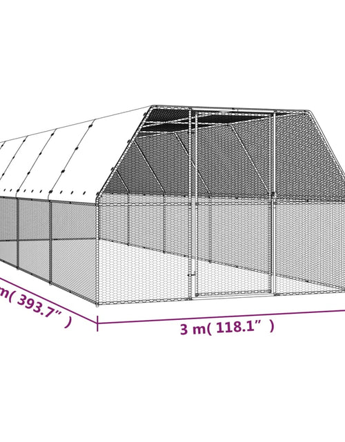 Încărcați imaginea în vizualizatorul Galerie, Coteț de păsări, 3x10x2 m, oțel galvanizat
