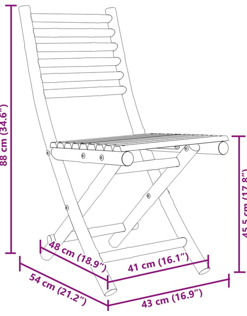 Загрузите изображение в средство просмотра галереи, Scaune de grădină pliabile, 8 buc., 43x54x88 cm, bambus
