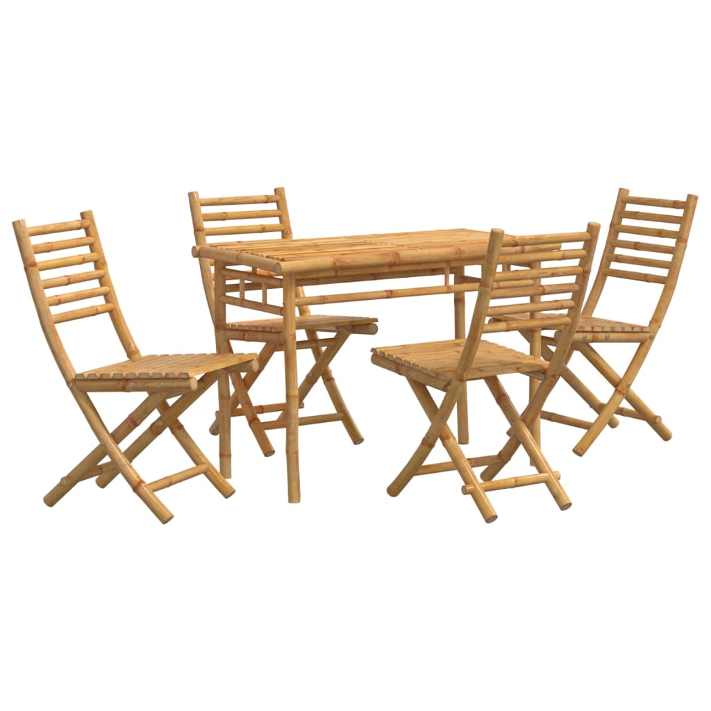 Set mobilier de grădină, 5 piese, bambus