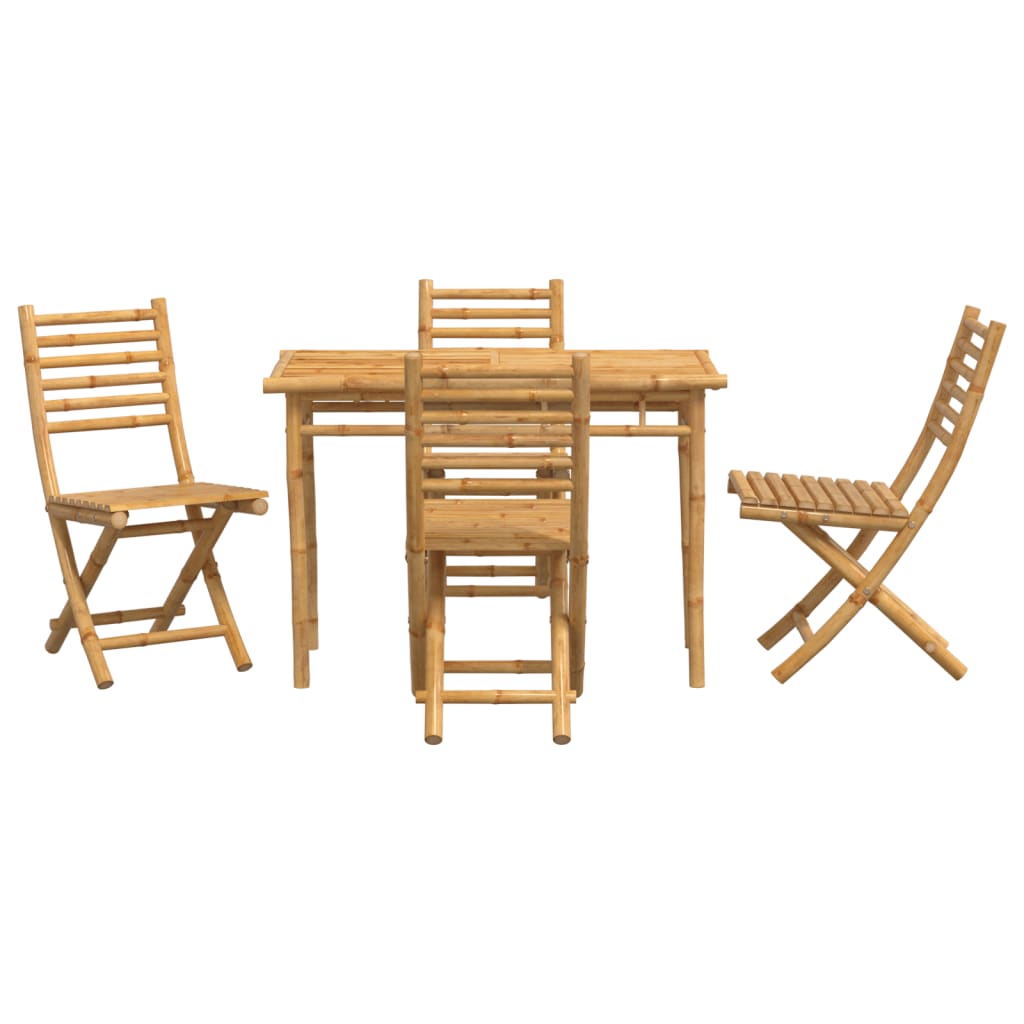 Set mobilier de grădină, 5 piese, bambus