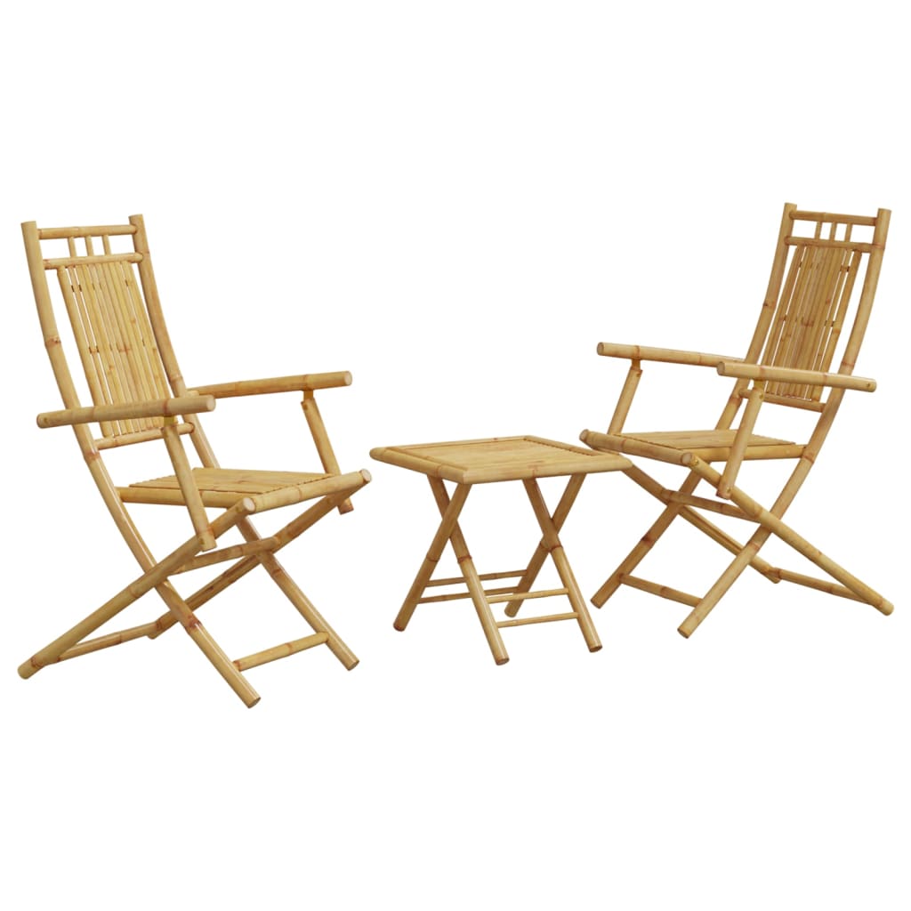 Set mobilier bistro, 3 piese, bambus